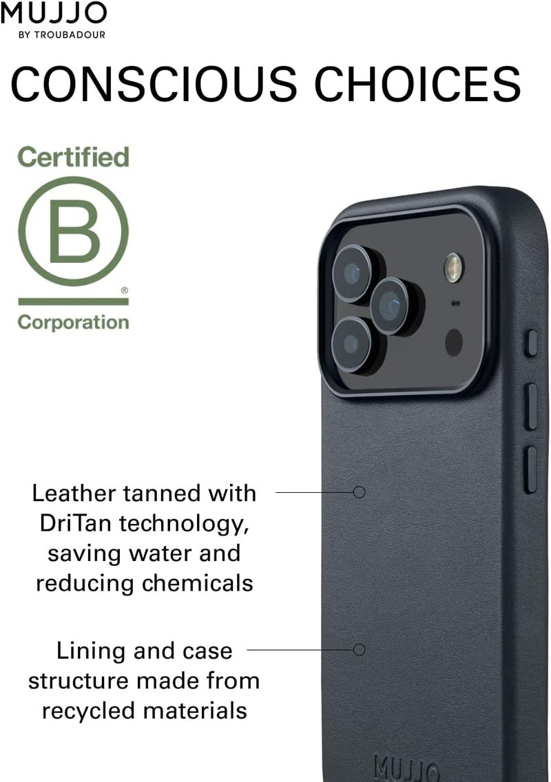 موجو جراب آيفون  برو جلدي - بازلت بشحن لاسلكي مغناطيسي - Image 4