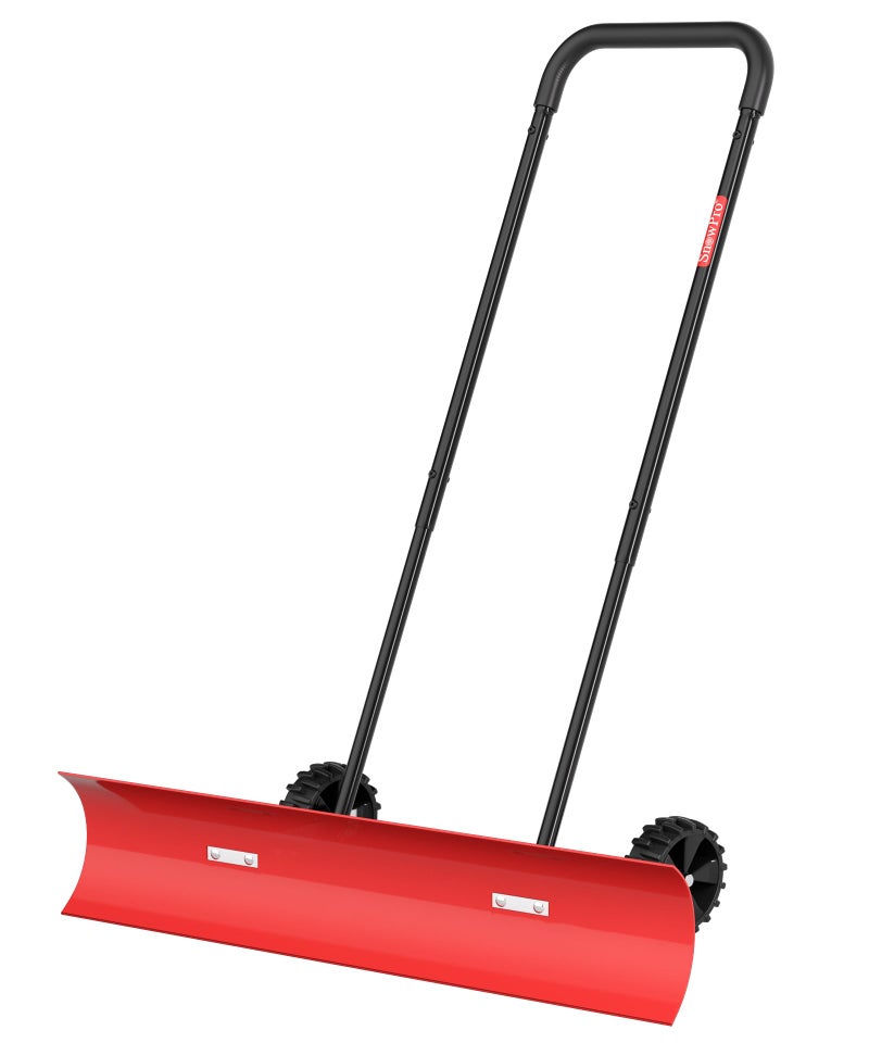 BREWIN TOOLS 38 Inch Snow Shovel for Driveway, Brewin SnowPro Bi-Direction Heavy Duty Snow Pusher with Wheels and Angled Blade for Efficient Snow Removal, Back Saver Snow Plow for Doorway Sidewalk - Image 1