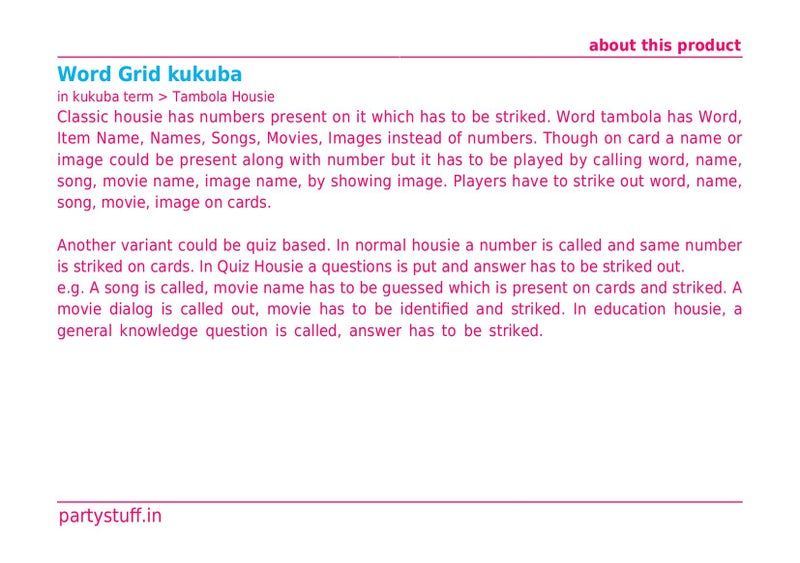 PartyStuff Tambola Housie - Diwali Terms kukuba (16 Piece) - Image 4