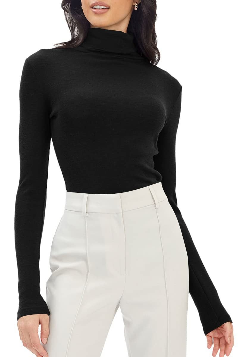 Autumn 2024 Foreign Trade Women''s Stacking Collar High Collar Base Shirt Modal Long Sleeve Slim Fit All-match Top - Image 1