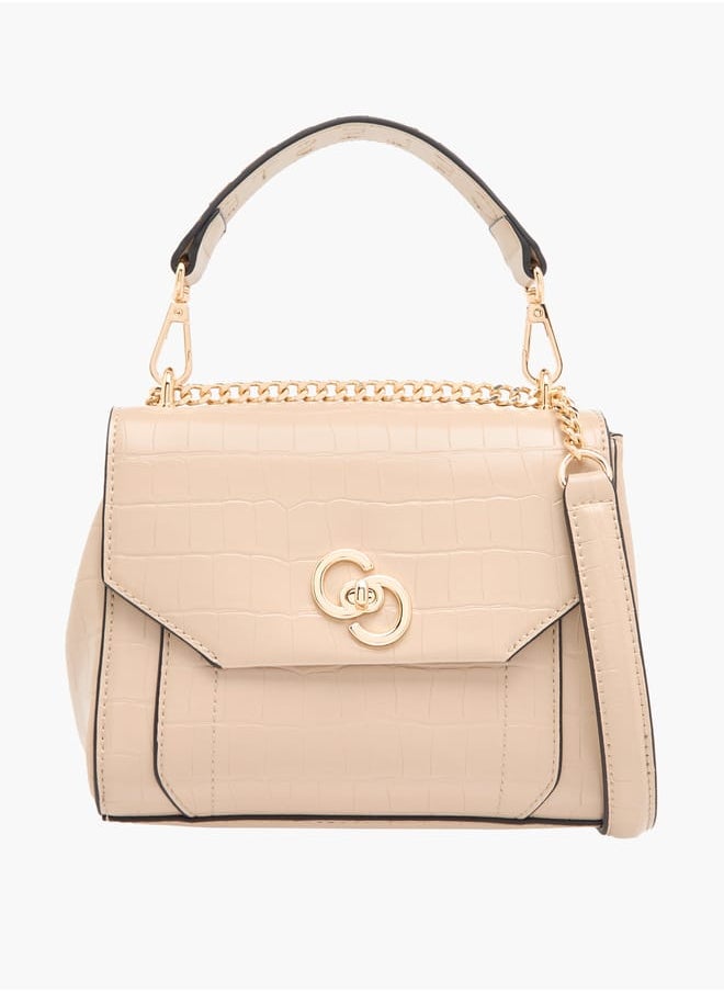 Celeste Womens Croco Textured Satchel Bag  - Image 1