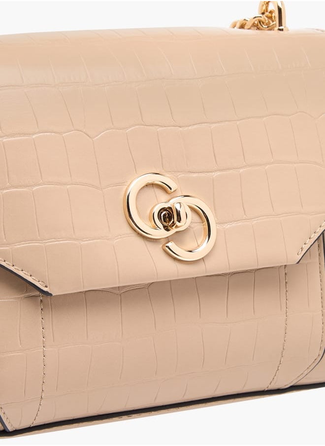 Celeste Womens Croco Textured Satchel Bag  - Image 4