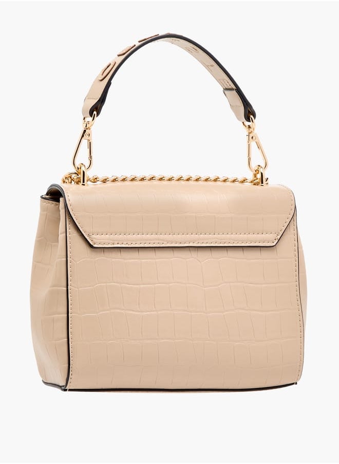 Celeste Womens Croco Textured Satchel Bag  - Image 3