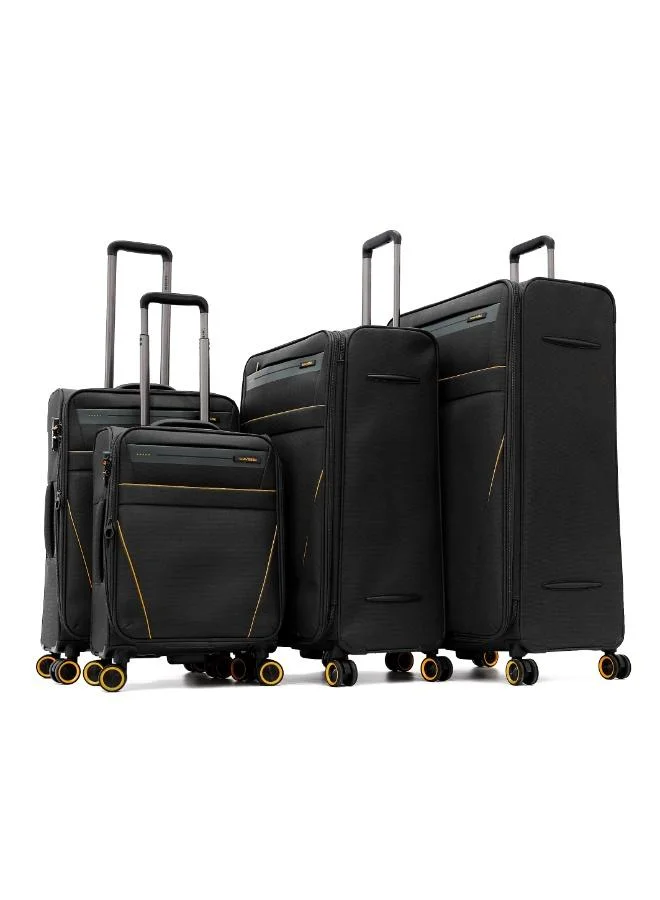 ترافلايت travelite soft side luggage trolley bag 4 pieces set black