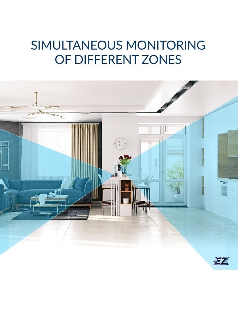 ELTRAZONE 4MP Dual-Lens 360° Smart Security Camera – WiFi Wireless, Motion Tracking, Dual-Screen Display, Audio & Real-Time Alerts – Perfect for Home, Office, & Business Surveillance - Image 2