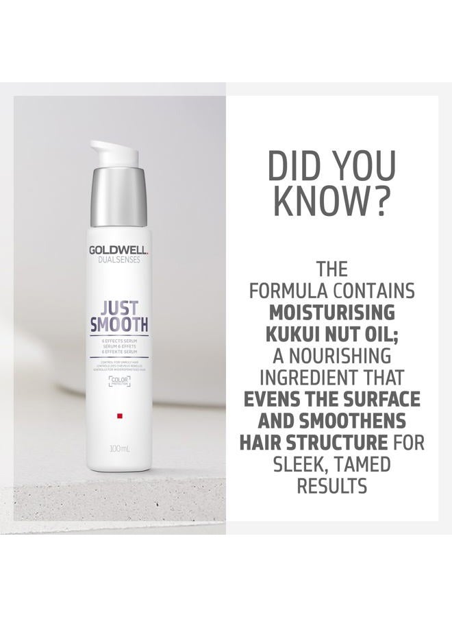 Goldwell Dualsenses Just Smooth Taming Anti-Frizz & Humidity Control 6 Effects Serum, Paraben Free, Floral, 100ml - Image 5