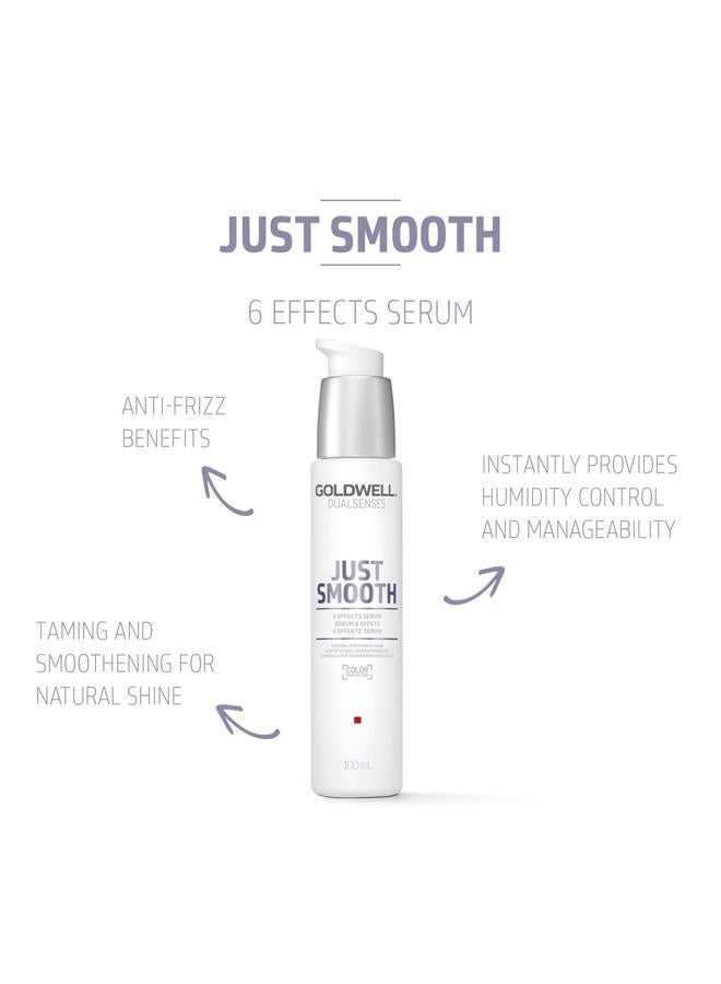 Goldwell Dualsenses Just Smooth Taming Anti-Frizz & Humidity Control 6 Effects Serum, Paraben Free, Floral, 100ml - Image 2