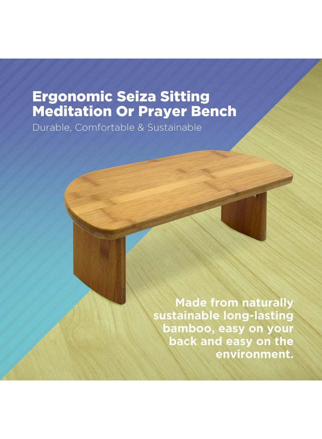 Bean Products Bamboo Meditation Kneeling Bench - Best Design - Folding Legs - Portable - Ergonomic - Image 3