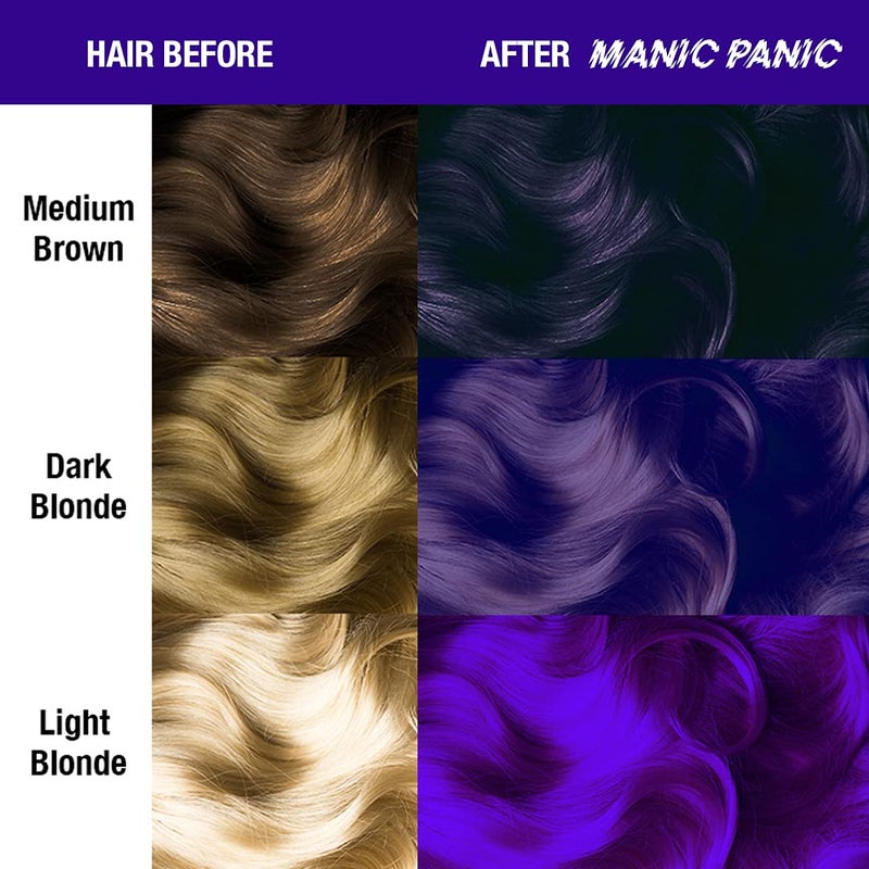MANIC PANIC Ultra Violet Amplified Semi-Permanent Hair Dye - Cool Blue Toned Violet Color - Works on Dark & Light Shades - Vegan, PPD & Ammonia Free - Image 3