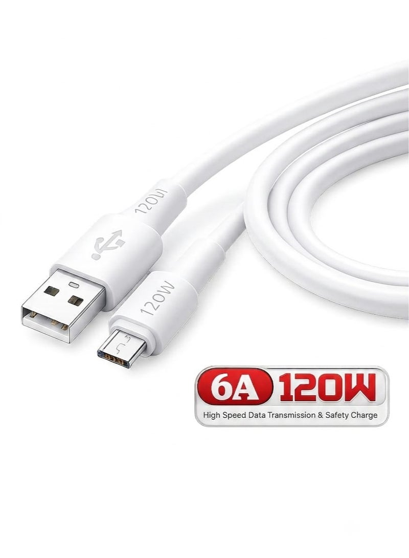S218-3 USB to Micro USB Fast Charging Cable 120W 6A High Speed Data Transmission 1.2M Durable Charging & Sync Cable