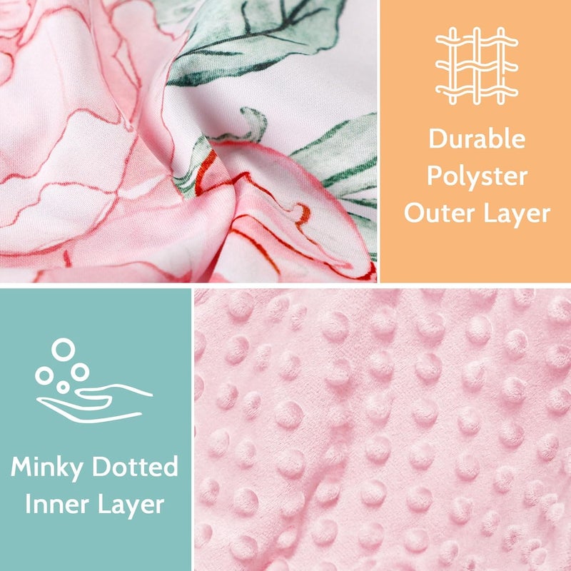 DILIMI Car Seat Cover Baby Girl Minky Warm Winter Car Seat Covers for Babies Peekaboo Opening Infant Car Seat Cover Nursing Cover Carseat Canopy Pink Flower - Image 5