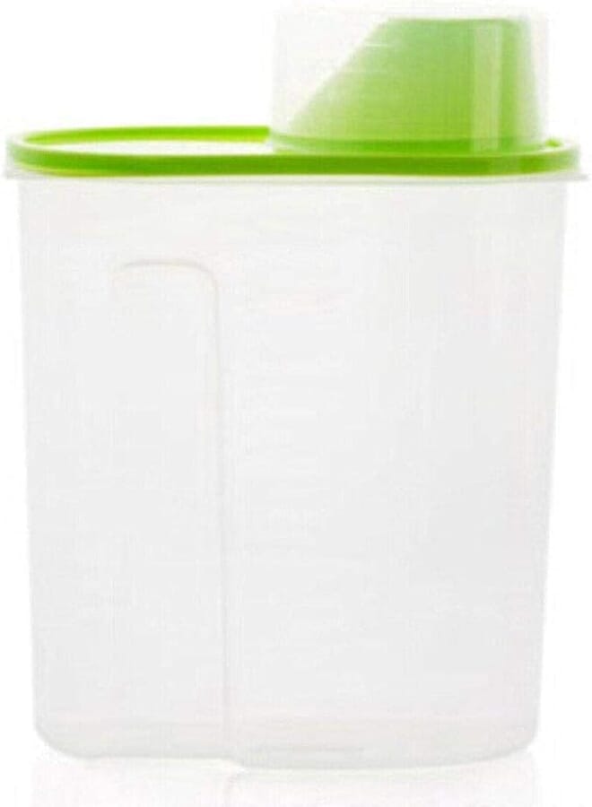 Spaceshoop YupFun Portable Storage Bin Container, Airtight with Pour Spout and Measuring Cup- Green