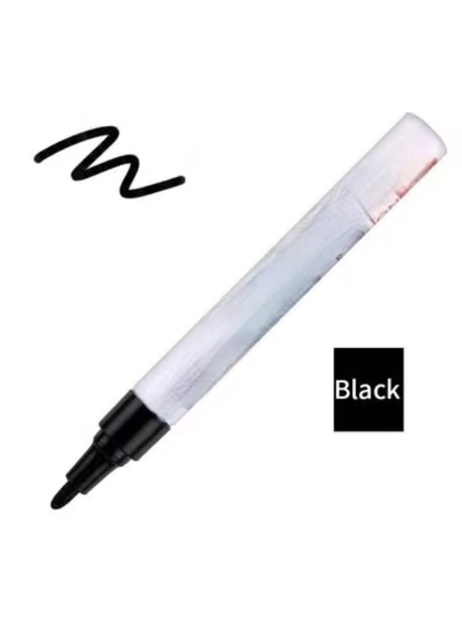 Chabeia BLACK Oil Based Paint Pen, Permanent Paint Marker: Quick-Dry, Waterproof Marker for Rock Painting, Glass, Fabric, Ceramic, Wood, Metal, Mug, Plastic, Stone, 1 PCS - Image 2