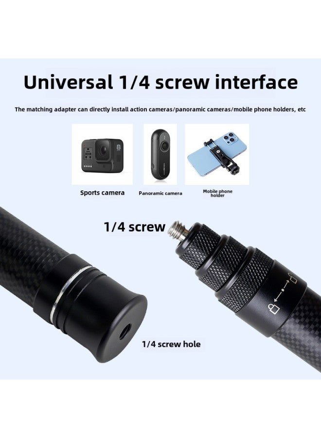 Happy To 3 Meters Carbon Fiber Extension Selfie Stick Telescopic Insta360 Panoramic Sports Camera Mobile Phone Eyes 1.5-Color:Black GP300  - Image 2