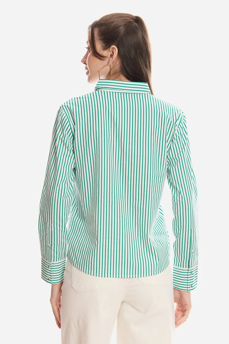 Virgio  Stripes Cotton Striped Slim Fit Shirt for Women for Women | Best Price UAE