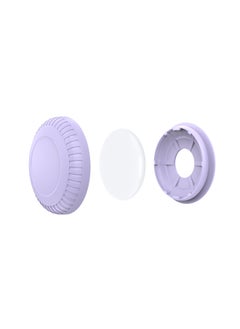 Generic For Apple AirTag Locator Anti-lost Device Tracker PC + TPU High Adhesive Sticker Protective Cover-Color:Purple  - Image 1