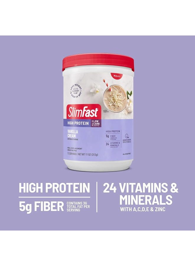 SlimFast Advanced Nutrition High Protein Meal Replacement Smoothie Mix, Vanilla Cream, Weight Loss Powder, 20g of Protein, 12 Servings (Pack of 2) (Packaging May Vary) - Image 4