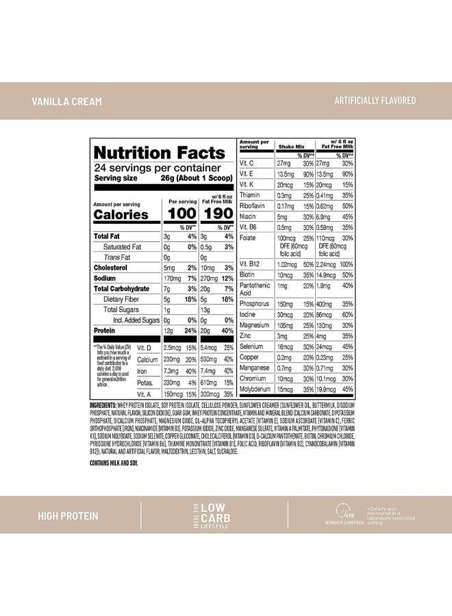 SlimFast Advanced Nutrition High Protein Meal Replacement Smoothie Mix, Vanilla Cream, Weight Loss Powder, 20g of Protein, 12 Servings (Pack of 2) (Packaging May Vary) - Image 3