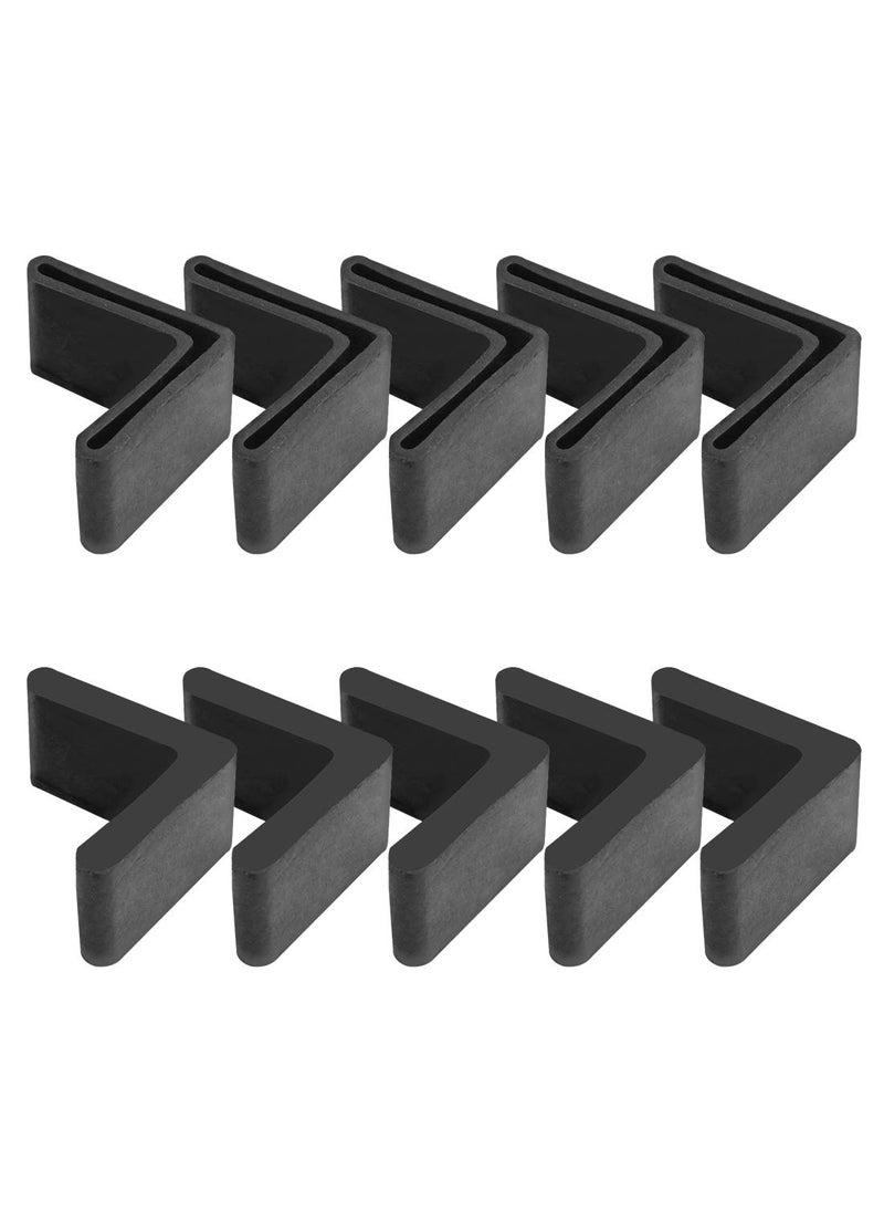 Hilitchi - Hilitchi 20 Pcs 50mm x 50mm L Shaped Black Rubber Angle Iron Caps Furniture Angle Pads Bed Steel Frame Racks Shelves Rubber Feet Covers - Image 1