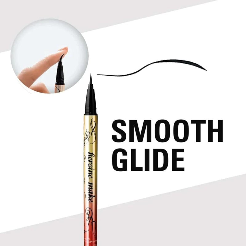 Heroine Make by KISSME Waterproof Eyeliner for Intense Color & Ultra-Fine 0.1mm Tip, Liquid Eyeliner Pen with Organic Beauty Serum, Cat Eye Liner for Long Lasting Eyelines, Natural Brown, 1 EA, PRIME - Image 3