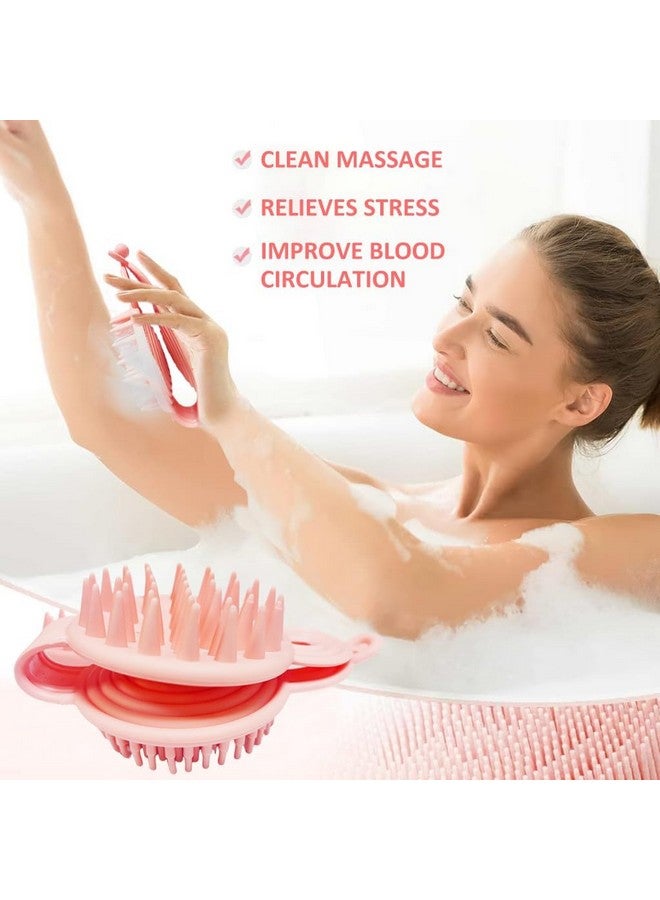 kroywen Silicone Body Scrubber, 2 in 1 Bath and Shampoo Brush, Soft Silicone Loofah for Sensitive Skin, Double-Sided Body Brush for Men Women, Lathers Well, Gentle Exfoliating(Multicolour) - Image 2