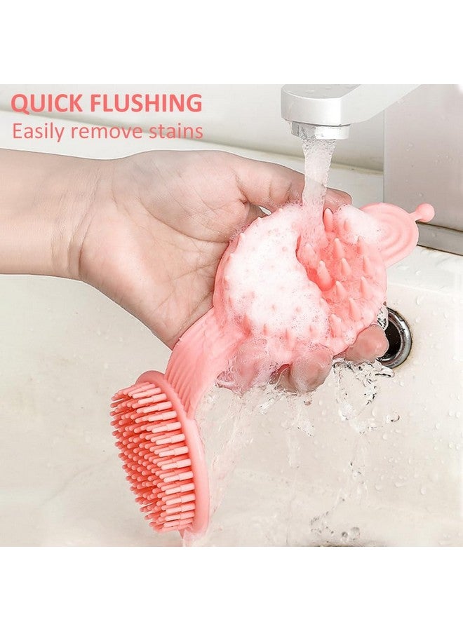 kroywen Silicone Body Scrubber, 2 in 1 Bath and Shampoo Brush, Soft Silicone Loofah for Sensitive Skin, Double-Sided Body Brush for Men Women, Lathers Well, Gentle Exfoliating(Multicolour) - Image 4