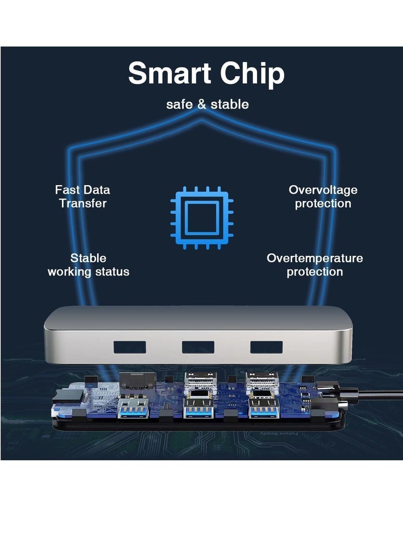 JAJEEK 10-in-1 USB C HUB to HDMI 4K Adapter with VGA, 100W PD Charging, USB 3.0/2.0, Gigabit Ethernet, SD/TF Card Reader, 3.5mm Audio, Type-C Docking Station for MacBook & More - Image 5