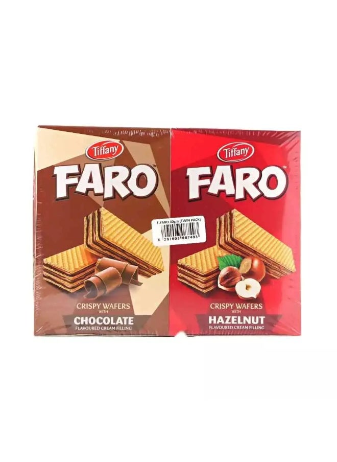 Tiffany Tiffany Faro Crispy Wafers with Chocolate Flavoured and Hazelnut Flavoured Cream Filling, 24 x 40 gm 