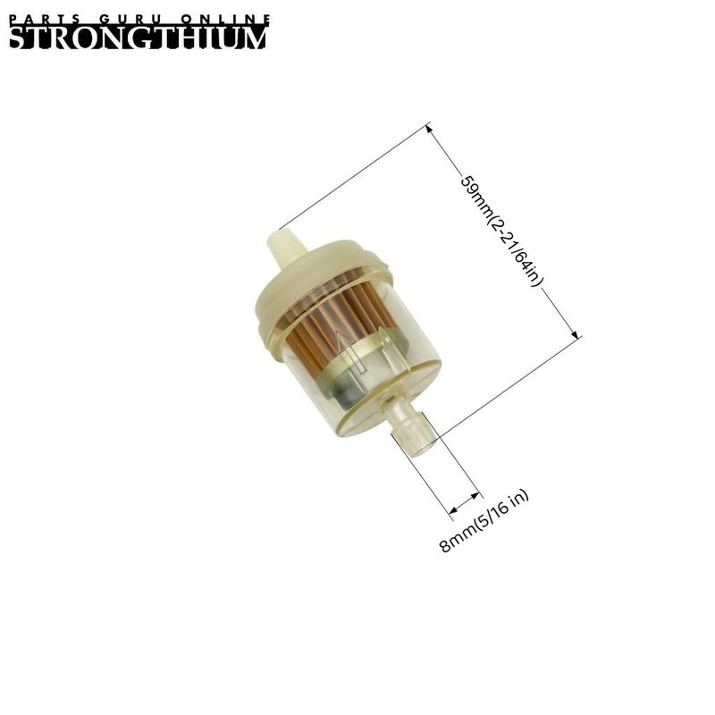 Strongthium 1/4 Gas Inline Fuel Filter with Magnet Replacement for 6mm-7mm ATV Scooter Go Kart Dirt Bikes Snow Blower Motorcycle Lawn Mower Taotao Small Tractors Snow Mobiles Garden Tillers Generators - Image 2