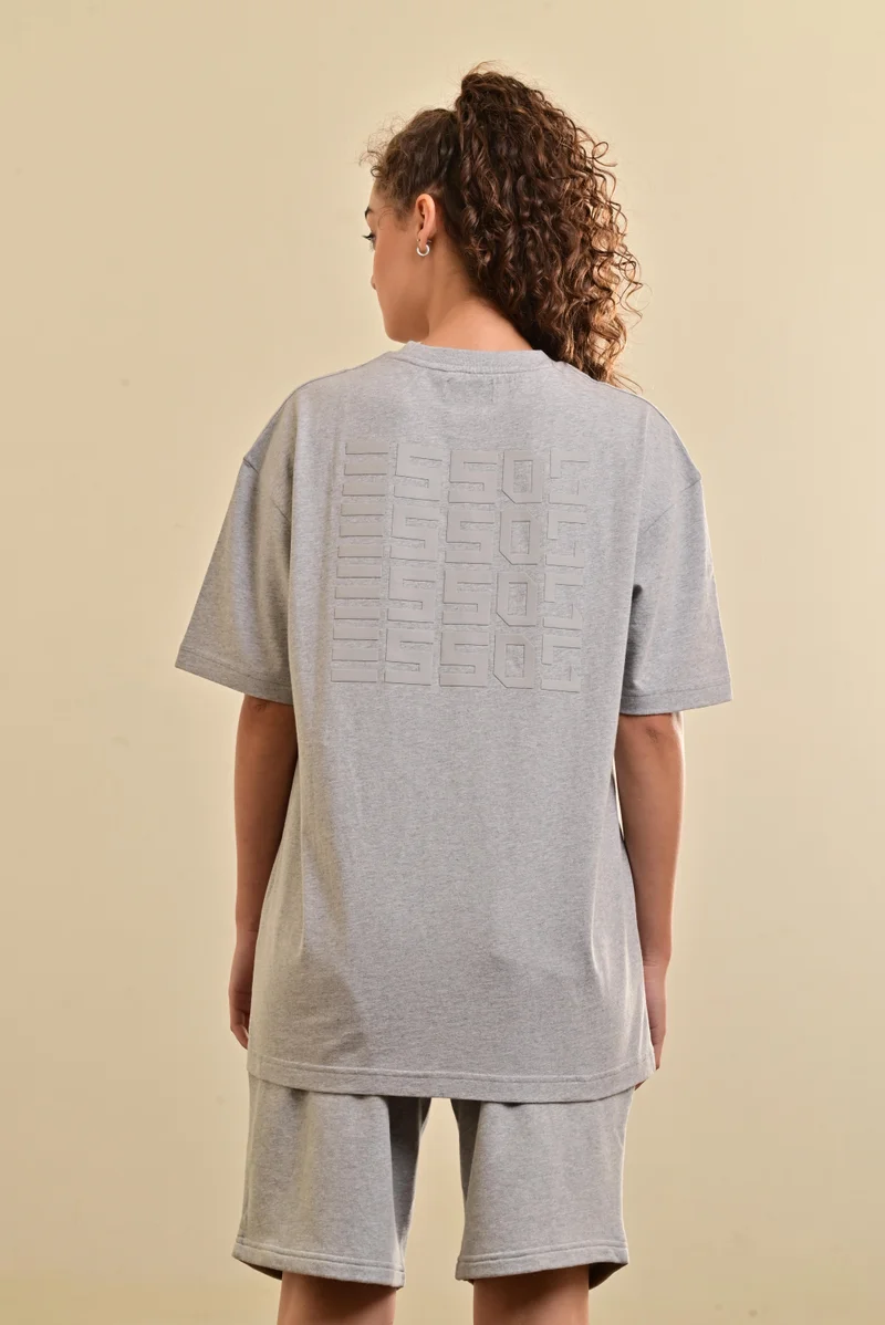 Esso5  Embossed Logo Oversized Tee for Women | Best Price UAE