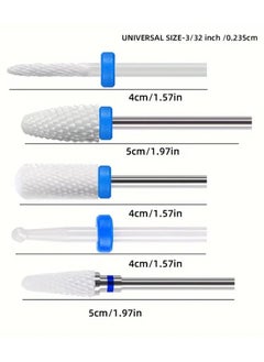 Rozino (Grit: Medium - M 5pcs) Nail Drill Bit Set, Ceramic Needle Bit Nail Art Drills For Electric Machine Salon Manicure Files, 3/32 Inch Manicure Pedicure Nail Art Tool For Cuticle Gel Nail Polishing  - Image 3