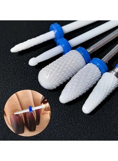 Rozino (Grit: Medium - M 5pcs) Nail Drill Bit Set, Ceramic Needle Bit Nail Art Drills For Electric Machine Salon Manicure Files, 3/32 Inch Manicure Pedicure Nail Art Tool For Cuticle Gel Nail Polishing  - Image 2