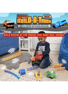 Popular Playthings POPULAR PLAYTHINGS Magnetic Build-a-Truck Construction Set of 4 Construction Vehicles with Real Construction Site Sounds  - Image 2