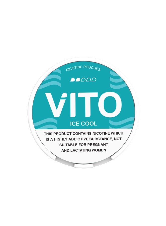 VITO Ice Cool Nicotine Pouches 6mg | Ice Cool Flavor | Tobacco-Free | 5 Cans, 20 Pouches Per Can - Image 1