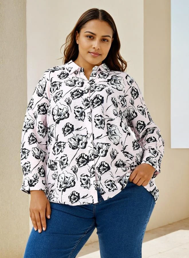 Ulla Popken Plus Size Ulla Popken Floral Print Shirt