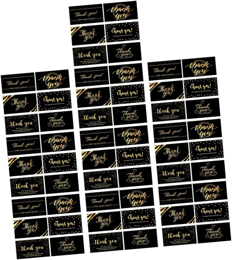 60pcs Black Thank You Cards with Gold Foil Printing Bulk Business Thank You Notes for Shop Customer Appreciation and Festival Events - Image 1