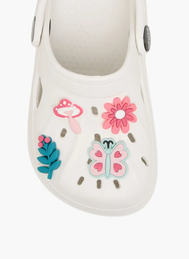 Aqua Jibbitz Charm Accent Clogs with Backstrap