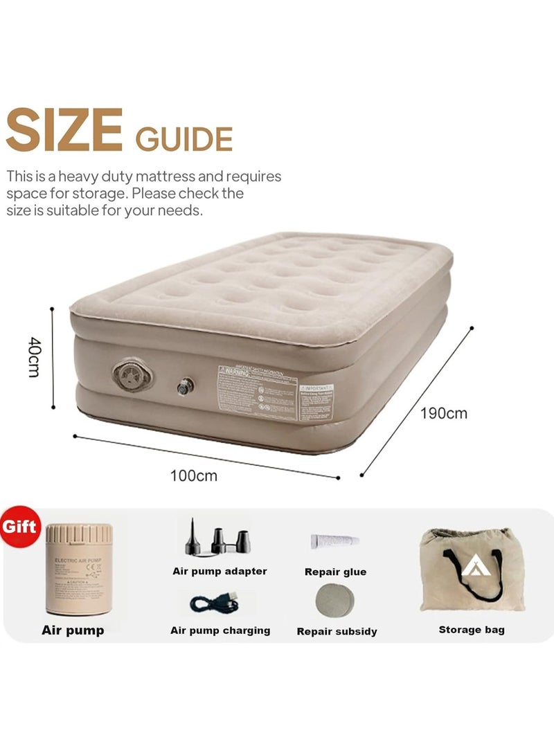 Generic Inflatable Air Mattress,Self-Inflating Sleeping Mats,Twin Air Bed with Built-in Pump, Blow Up Mattress 300lb Capacity, Inflation Airbed for Camping Home Trunk Bed Travel (Single Person/High)  - Image 5