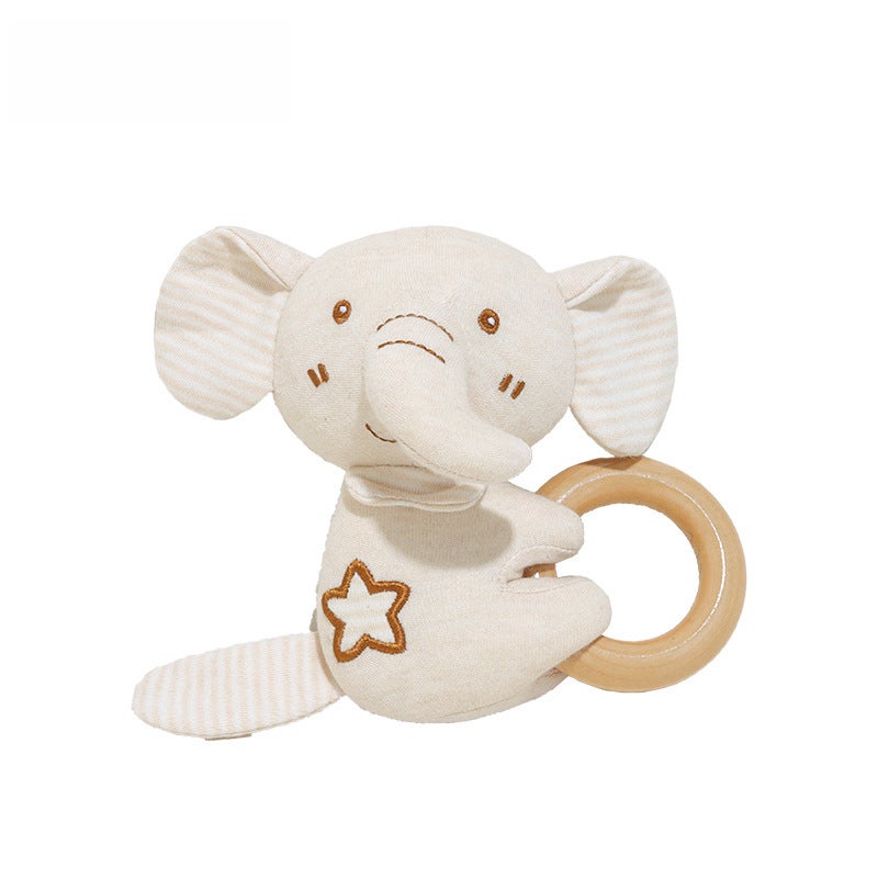 Organic Cotton Baby Rattle Set Soothing Chewable ToysElephant organic cotton hand Ring (bag) Elephant organic cotton hand Ring (bag)