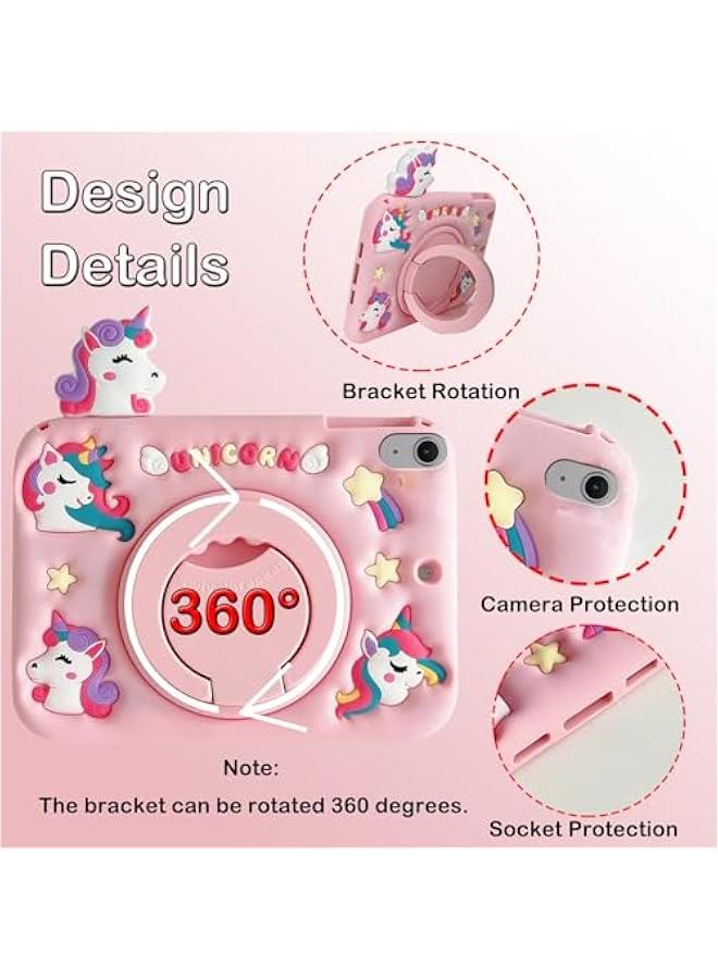 Case Compatible with iPad (A16) 11th Generation 11 Inch 2025, iPad 10th Generation 10.9 Inch 2022, 360° Rotatable Stand, Shoulder Strap, Stylus, Pink - Image 3