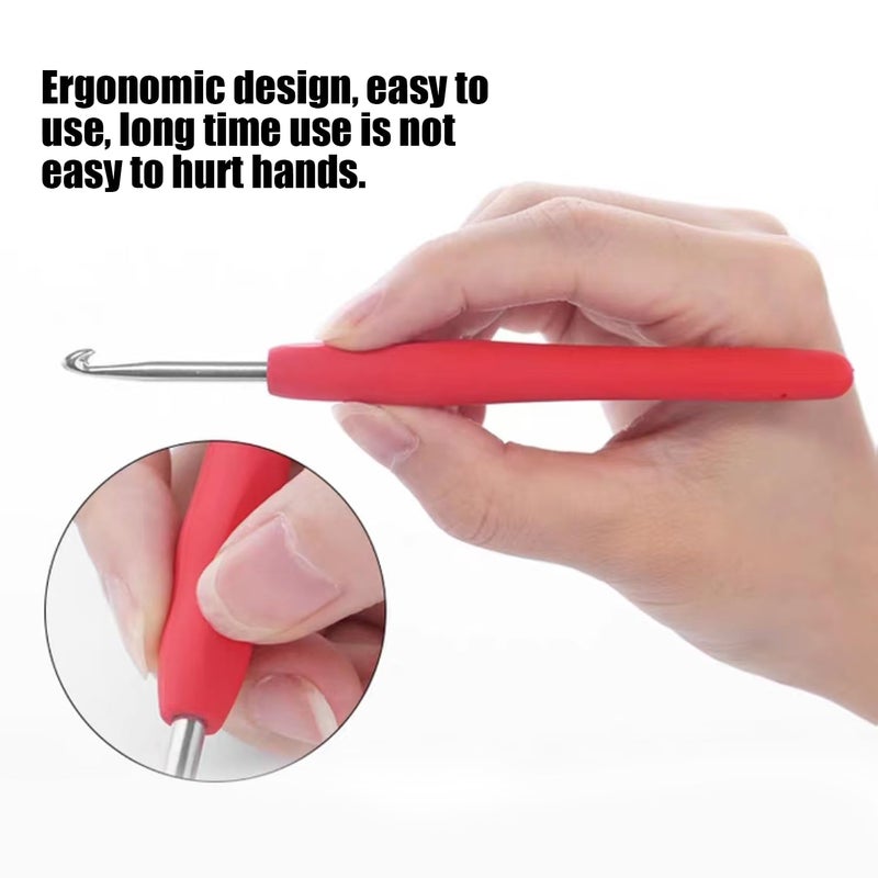 Motroce 9PCS Crochet Hook Set with Ergonomic Soft Grip Handles for Enhanced Comfort and Precision Control, Complete with Stitch Markers - Perfect for Both Beginners and Experienced Crochet Enthusiasts - Image 5