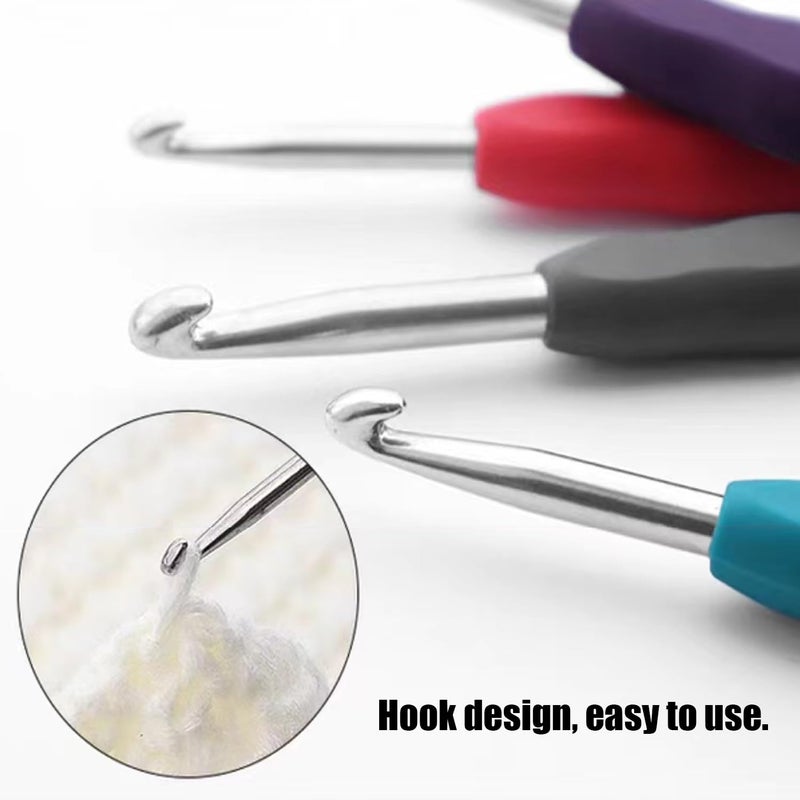 Motroce 9PCS Crochet Hook Set with Ergonomic Soft Grip Handles for Enhanced Comfort and Precision Control, Complete with Stitch Markers - Perfect for Both Beginners and Experienced Crochet Enthusiasts - Image 4