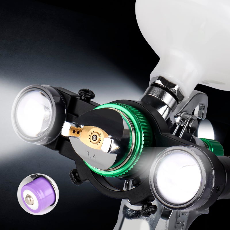 YUZES Paint Spray Gun Light with Charger WhiteWarm Light 2 Modes 3 Levels of Brightness Adjustable LED Ultra Lighting System Universal Auto Paint Gun Light
