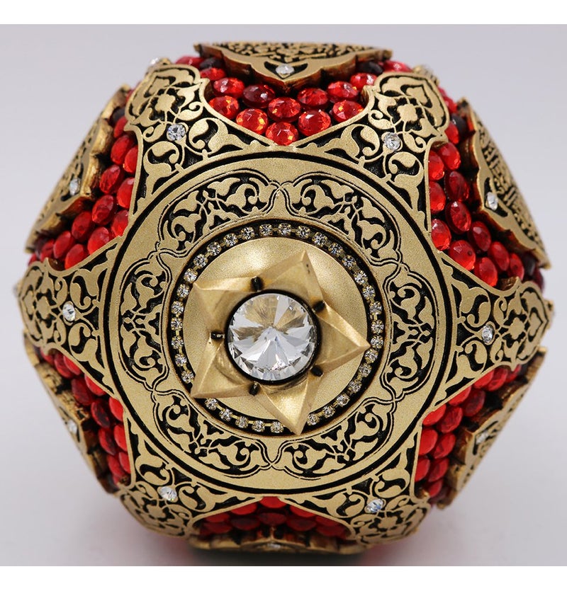 Gunes Pomegranate Muslim Home Table Decor Showpiece Eid Gift Islamic Ayatul Kursi (Gold) - Image 3