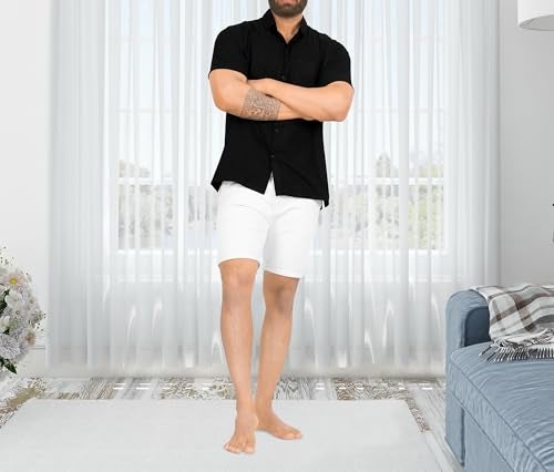 LA LEELA Men Short Sleeve Button Down Shirts Solid Shirt Summer Beach Tops with Pocket Spread Collar Casual Camp Vacation Dress Shirts for Men M Black Plain - Image 5