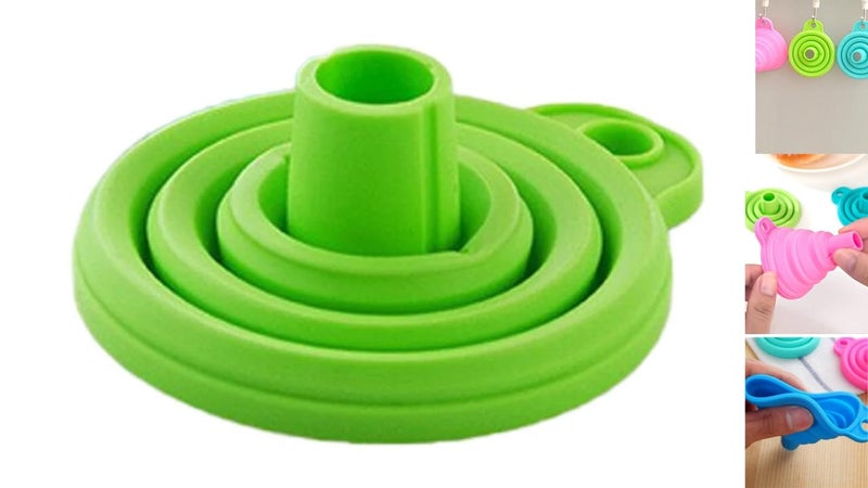 3 PcsSilicone Funnel for Kitchen Oil Sauce Water Juice Pouring NonSlip HeatResistant Easy to Clean  - Image 3