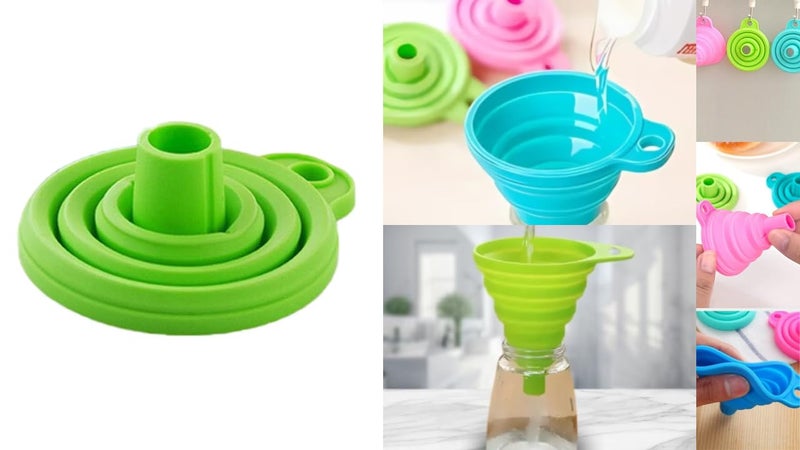 3 PcsSilicone Funnel for Kitchen Oil Sauce Water Juice Pouring NonSlip HeatResistant Easy to Clean  - Image 4