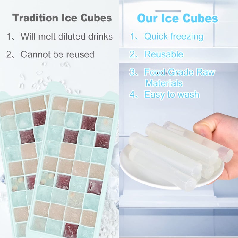 VOGVOG 12 Pack Reusable Ice Cubes For Drinks  Quick Freeze Reusable Water Bottle Ice Stick Bpa Free  Washable Plastic Clear Ice Cubes For Whiskey  Wine  Coffee (Transparent) - Image 2