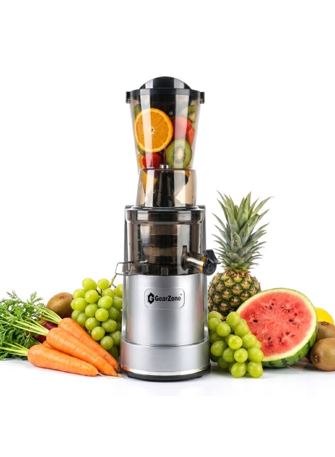 GearZone 500W Cold Press Juicer, 120mm Extra Large , BPA-Free Masticating Juicer for Whole Fruits & Vegetables, High Juice Yield, Quiet Operation & Easy Clean - Image 1