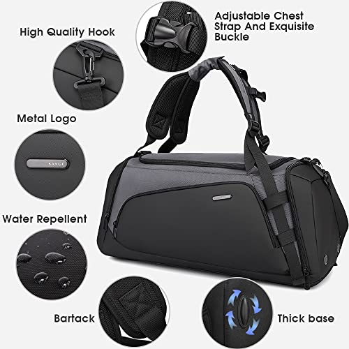 BANGE Gym Bag For Men,Dry And Wet Depart Pocket Sports Duffel Backpack With Shoes Compartment,Short-Distance Trip Duffel Gym Bag for Men Women - Image 4